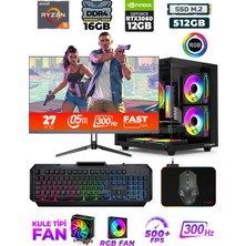 Xaser Eagle X59 Ryzen 7 5700 16GB Ram 512GB M.2 Nvme SSD 12GB RTX3060  27" 300Hz Oyuncu Tavsiye Sistem