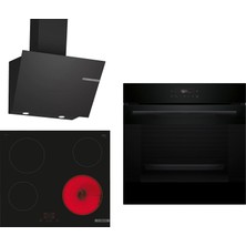 Bosch Elektrikli Ocaklı Siyah 3 Lü Ankastre Set 657 ( HJG852YB0T - PKE611BA2E - DWK66PJ60T )