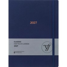 Victoria's Journals Classic 2027 Haftalık Ajanda A4 (19x25cm) Sert Kapak Canvas Ivory 100 gr.