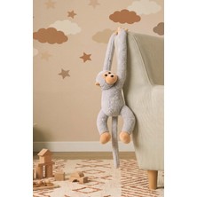 Gri Elleri Yapışabilen Maymun Peluş Oyuncak