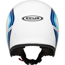 Zeus ZS-389 E20 White Blue Açık Kask