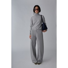Suud Collection Gri Renny Geniş Paça Pantolon