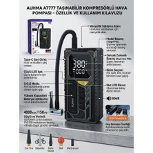 50 Psı Dijital Ekranlı Kompresörlü Akıllı Araç ve Bisiklet Hava Pompası - Lisinya