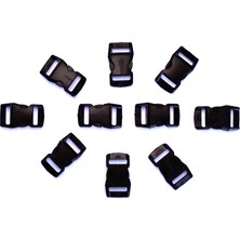 Basty Paracord Bileklik Klips 10'lu 2 cm Siyah Plastik Malzeme ile Dayanıklı ve Kullanışlı