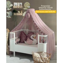 Miniden Pastel Pembe Aparatlı Beşik Cibinliği