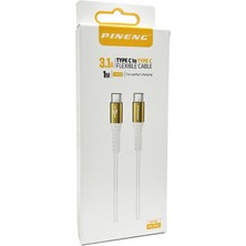 Pineng PN-202 Type-C To Type-C Şarj ve Data Kablosu 1 Metre 3.1A Beyaz