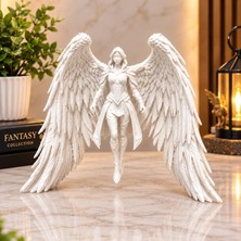 Lagom 3D Baskı Dekoratif Melek Biblo Kanatlı Melek Figürü - 12 cm