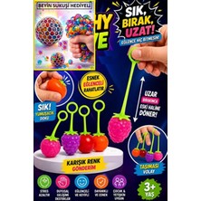 Oyuncak Sahili Çilek Üzüm Portakal Domates Beyin Sukuşi Hediyeli 5 Parça Birden Squishi Çek Uzat Esnek Meyve Sebze Trend Mini Sıkılabilir Skuşi 5li Set Stres Oyuncaklar