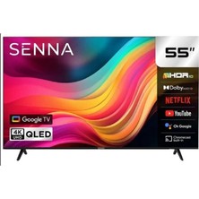 Senna 55SQ90F3UA 4K Ultra Hd 55" 140 Ekran Uydu Alıcılı Google Smart QLED Tv