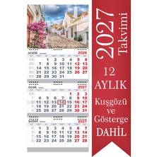 Sticker Art 2027 Büyük Boy Gemici Takvimi Denizci Duvar Takvimi Beyaz Renk 33X77,5 cm