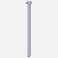 Regalux Masa Ayağı, Çelik Boru Kare, 700 mm Krom