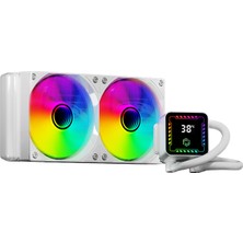 FRISBY 240mm FCL-240W ARGB AM5-1851p Sıvı Soğutmalı İşlemci Fanı Beyaz
