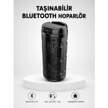 Bluetooth 5.0 Kablosuz Hoparlör Çift Sürücülü Yüksek Ses Kalitesi Kompakt Tasarım