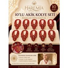 Altınoluk Haremia 10'lu Orijinal Akik Taşı Kolye | Doğal Taş Kolye Seti Hediyelik Akik Kolye