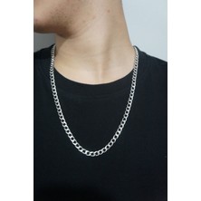 Asd Accessory Zincir 5-6mm Kalın Silver Renk Model Unisex (Kadın/erkek) Çelik Kolye/ 55CM-65CM