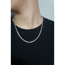 Asd Accessory Ezme Model Zincir 3mm Kalın Silver Renk Model Unisex (Kadın/erkek) Çelik Kolye/ 55-65CM