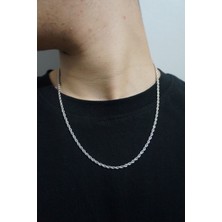 Asd Accessory Ince Burgu Zincir 2mm Kalın Silver Renk Model Unisex (Kadın/erkek) Çelik Kolye/ 55-65CM