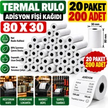 Mavi Concept 80X30 Adisyon Fişi Adisyon Kağıdı Yazıcı Rulosu Termal Rulo 20 Paket 200 Adet