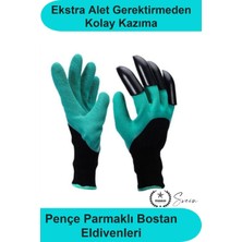 Svein Pençeli Toprak Kazma Bahçe Eldiveni Abs Plastik Tırnaklı Kauçuk Kaplı Polyester Dikim Eşme Kazıma Için Yeşil Siyah Bahçıvan Çiçek Fide Ekim Saksı Düzenleme Koruyucu Hobi Bahçecilik Aksesuarı 1 Çift
