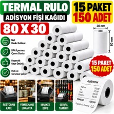Mavi Concept 80X30 Adisyon Fişi Adisyon Kağıdı Yazıcı Rulosu Termal Rulo 15 Paket 150 Adet