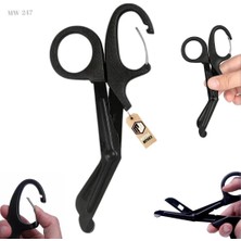 Motiva Taktik Süper Kesici Medikal Outdoor Askeri Av Tipi Karabinalı Makas Siyah MW247