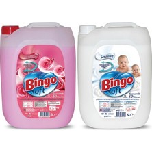 Bingo Soft Çamaşır Yumuşatıcı 5 Lt Gülpembe ve Sensitive 2 Li