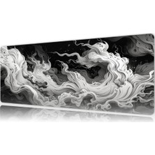 Rowl RW-MP9040-14 Mono Flow Gaming Mousepad 90X40 cm Xl Siyah Beyaz Dalgalı Soyut Desen
