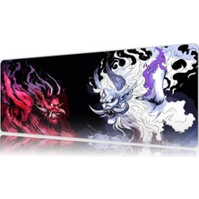 Rowl RW-MP9040-21 Oni Duel Force Gaming Mousepad 90X40 cm Xl Kırmızı ve Beyaz Oni Maskeli Desen