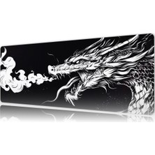Rowl RW-MP9040-15 Dark Dragon Gaming Mousepad 90X40 cm Xl Siyah Zemin Beyaz Ejderha Desenli