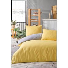 Happy Trend Çift Taraflı Nevresim Yorgan Kılıfı 160X220 Sarı-Gri (Sarı-Gri)