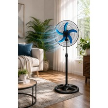 Happy Trend 80W Güçlü Vantilatör 56CM Isı Yalıtımlı Motor 5 Pervaneli Mpıa Ev Ofis Ayaklı Fan