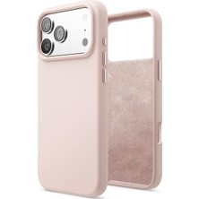 Happy Trend iPhone 17 Pro Max Uyumlu Içi Kadife Lansman Silikon Kılıf Kapak Geniş Kamera Koruması Darbe Emici Şık ve Dayanıklı Telefon Aksesuarı (Kum Pembe)