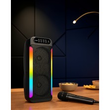 Kaliteyi Bul Çift 4 Inç Hoparlörlü Rgb Işıklı Taşınabilir Bluetooth Speaker
