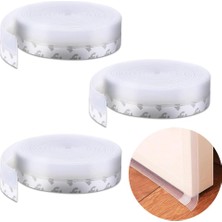 Happy Trend Adet Kapı ve Pencereler Için Rüzgar, Ses, Soğuk Kesici Kendinden Yapışkanlı 3 x 3 mt x 15 mm Şerit Bant, Hava Koşulllarına Dayanıklı Silikon Kapı Altı Şeffaf Şerit, Toz, Böcek Geçirmez