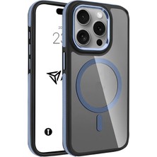 Happy Trend iPhone 14 Pro Max Için Kılıf Magsafe ile Uyumlu Askeri Sınıfta Koruma Sararma Önleyici Çizilmeye Dirençli Sırt Manyetik Telefon Kılıfı (Lacivert)