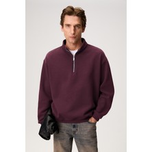 Grimelange Fayed Erkek Dik Yaka Bordo Sweatshirt