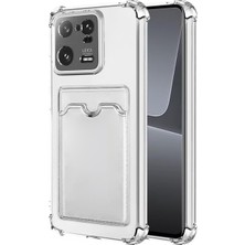 Happy Trend Mi 13 Ile Uyumlu Yüksek Kalite Özel Kartlıklı Şeffaf Telefon Kılıfı – Arka Cepli Cüzdanlı Silikon Koruyucu Kapak, Darbe Emici Esnek Tpu, Günlük Kullanıma Uygun SZR03