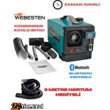 Yirmiyedi Webesten Taşınabilir Akülü Dizel Isıtıcı 12/24/220V Bluetooth'lu Serisi