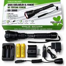 GS-3000 P90 LED 2000 Lümen Şarj Edilebilir El ve Tüfek Feneri