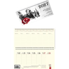 Sticker Art 2027 Atatürk Haftalık Masa Takvimi Masa Sümeni Büyük Boy 33x16 cm