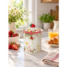 Easy Life Collection's Jardin Des Fraises Lifestyle Porselen Kavanoz 8,5 x 11 cm