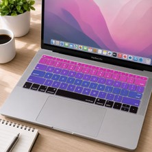 Universal Us Ingilizce Klavye Koruyucu MacBook A1534 A1708 Uyumlu Silikon Keyboard Cover Amerikan Enter Ansı Layout English Keyboard Protector Pembe Mavi