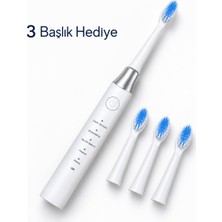 5 Çalışma Modlu Beyaz Elektrikli Diş Fırçası 3 Yedek Başlık Hediyeli