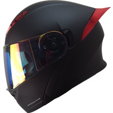 FAZER-965 Çene Açılır Güneş Vizörlü Kask (Mat Sıyah Fıre)