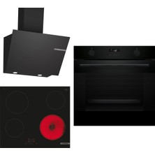 Bosch Elektrikli Ocaklı Siyah 3 Lü Ankastre Set 660 ( HUA736EA0T - PKE611BA2E - DWK66PJ60T )