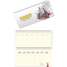 Sticker Art 2027 Haftalık Masa Takvimi Masa Sümeni Büyük Boy 33x16 cm