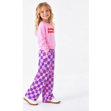 Rony Pony Kids Kız Çocuk Amigas Forever Baskılı Pembe Sweatshirt ve Kalp Desenli Bol Paça Pantolon Takım