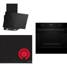 Bosch Elektrikli Ocaklı Siyah 3 Lü Ankastre Set 662 ( HUA717BA0T - PKF631FP2E - DWK63PJ60T )