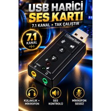 Pemberton 7.1 USB Ses Kartı Virtual Sound / 3D Çevirici Dönüştürücü Adaptör Kulaklık Mikrofon Bilgisayar Ergonomik Tasarım