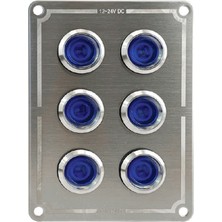 Goldsea Marine Bft Switch Panel 6’lı Krom, Mavi Işıklı 80X110MM